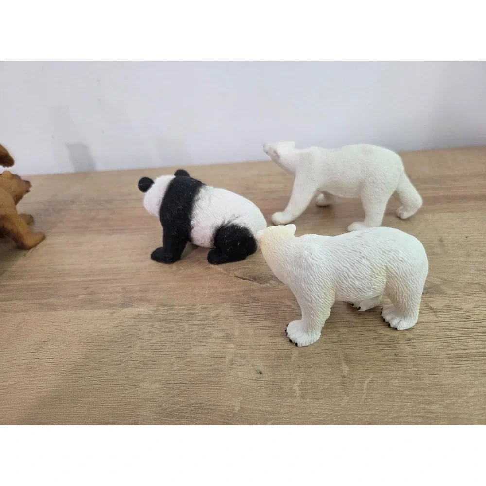 PAPO Lot Set of 7 Bear Figures Grizzly Polar Panda Cub
